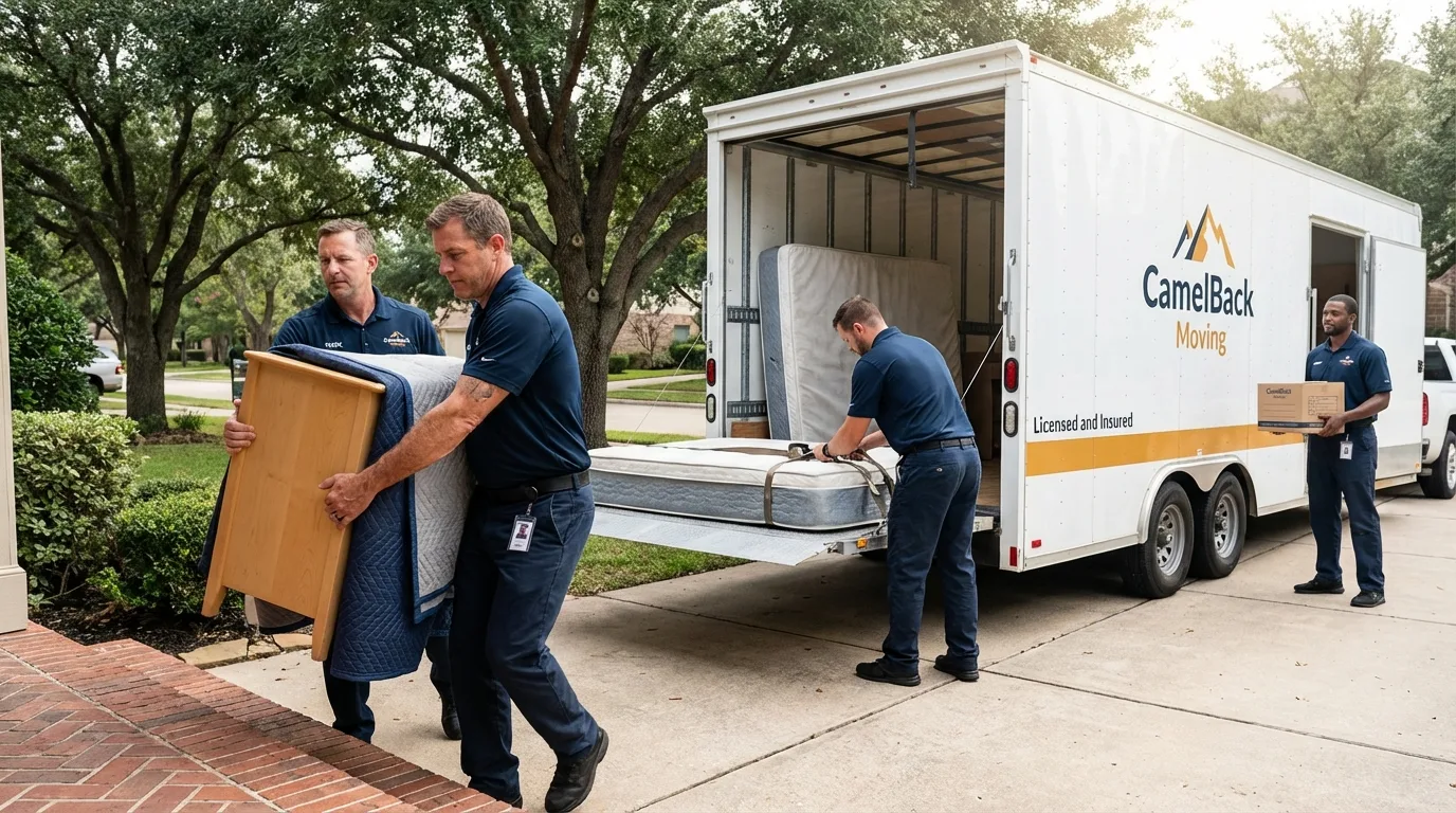 Crew loading residential truck for cross-state move from Falls Church, VA